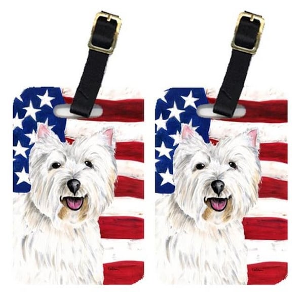 Carolines Treasures SC9008BT Pair Of USA American Flag With Westie Luggage Tags SC9008BT - main